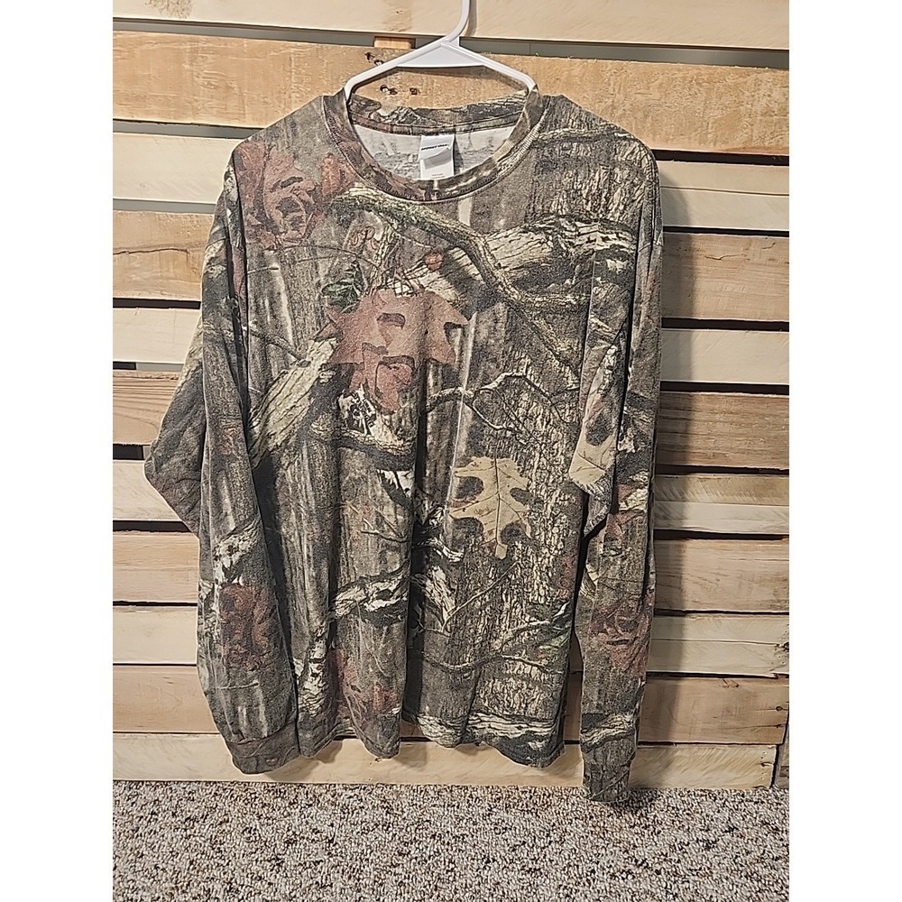Vintage Mossy Oak Shirt Mens XL Camouflage Long Sleeve Break Up Hunting Grunge